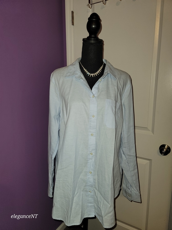 Old Navy Tops - Old Navy Light Blue Button-Down Shirt - Women's Long Sleeve Sz: XL